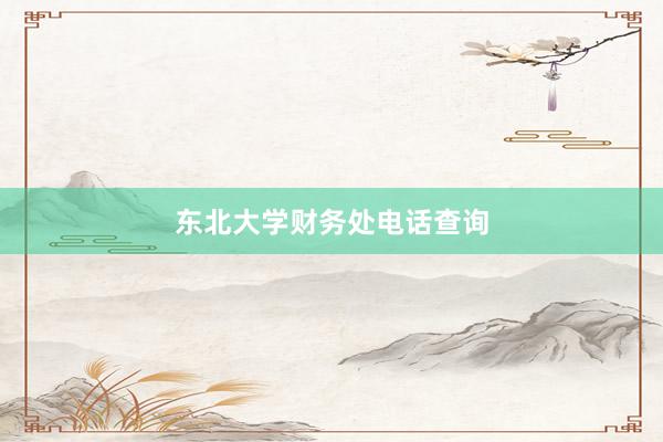 东北大学财务处电话查询